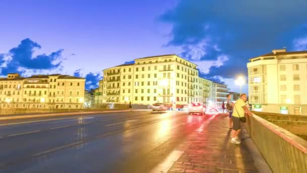 Metraje Lapso Tiempo Urbano Pisa Puente Lungarn — Vídeo de stock