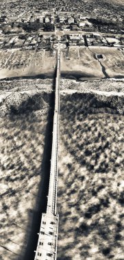 Toskana, Italya Forte dei Marmi Iskelesi hava üstten görünümü.