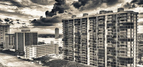 Vista Aérea Panorámica Boca Raton Atardecer Florida — Foto de Stock