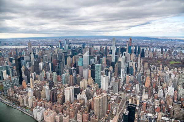 Нью Йорк Неба Вид Манхеттена Вертольота — стокове фото