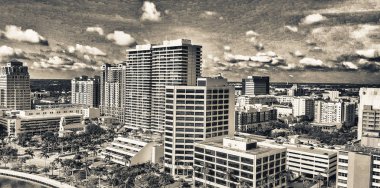 West Palm Beach alacakaranlıkta, Florida hava.