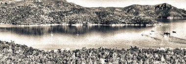 Hill giriş Whitehaven plaj havadan görünümü bir sabahı güneşli, İstanbul - Avustralya.