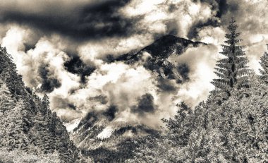 Güzel dağları ve ağaçları İtalyan Alplerinin ortasından geçiyordu.