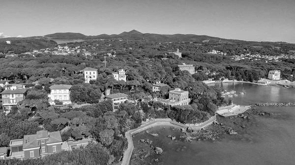 Panoramautsikt Över Castiglioncello Sett Utifrån Drönare Italien — Stockfoto