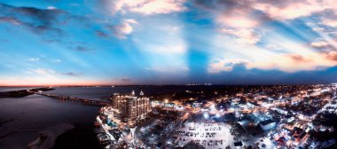 Gece, Florida destin havadan görünümü.