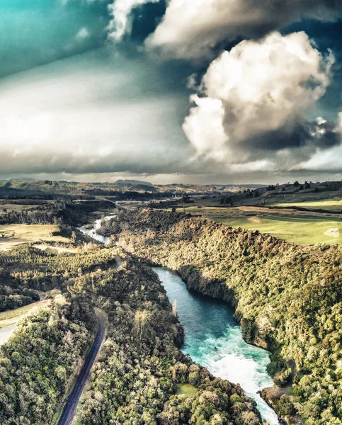 Luftaufnahme Der Landschaft Der Huka Falls Taupo Neuseeland — Stockfoto