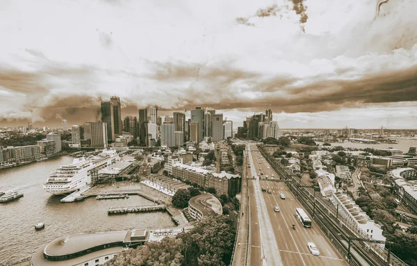 Sydney Australia November 2015 Aerial View Modern City Skyline Harbor — Stock Photo, Image