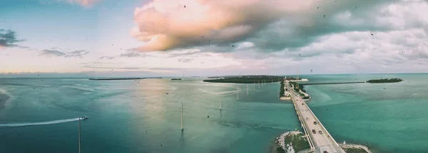 Bahia Honda State Park Straße Meer Entlang Florida Luftaufnahme — Stockfoto