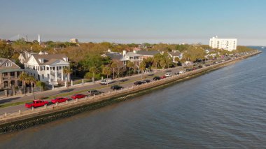 Hava panoramik manzarası Charleston, Güney Karolina.