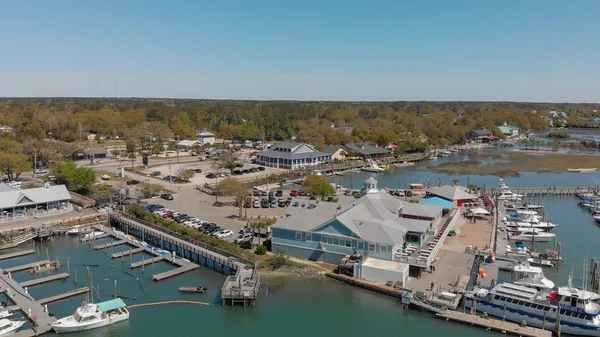 Georgetown South Carolina Panorama Flygfoto Solnedgången — Stockfoto