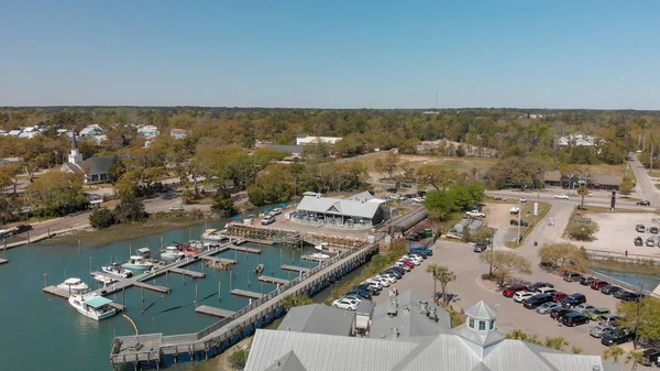 Georgetown Güney Carolina Gün Batımında Panoramik Havadan Görünümü — Stok fotoğraf