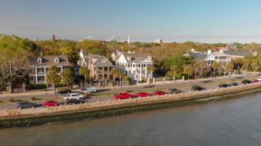 Hava panoramik manzarası Charleston, Güney Karolina.