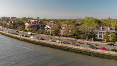 Hava panoramik manzarası Charleston, Güney Karolina.