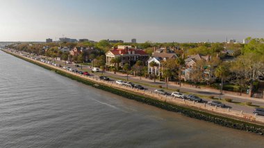 Hava panoramik manzarası Charleston, Güney Karolina.