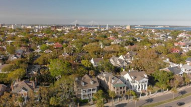 Hava panoramik manzarası Charleston, Güney Karolina.