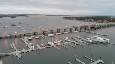 St. Augustine havadan panoramik manzara, Florida.