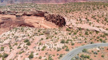 Hava panoramik Utah Kanyon yaz sezonu, ABD