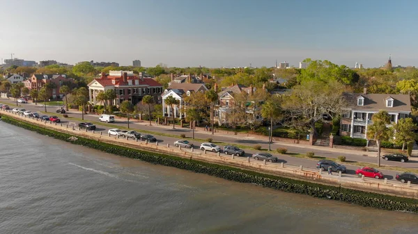 Hava panoramik manzarası Charleston, Güney Karolina.