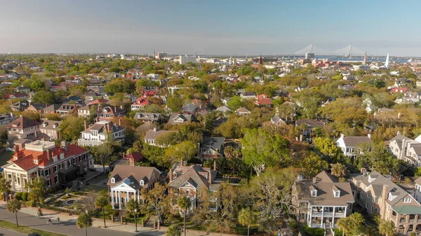 Charleston Alacakaranlık Güney Carolina Abd Havadan Görünümü — Stok fotoğraf