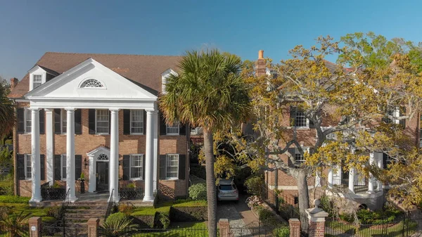 Charleston, alacakaranlık, Güney Carolina, ABD havadan görünümü.