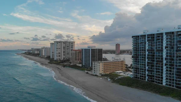 Boca Raton Vista Aérea Panorâmica Pôr Sol Flórida — Fotografia de Stock