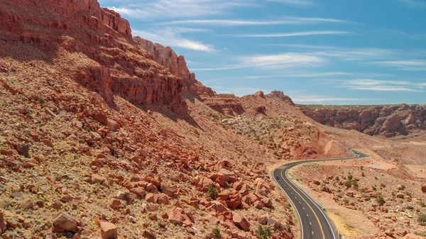 Letecký Pohled Krásné Canyon Proti Letní Slunečné Oblohy — Stock fotografie