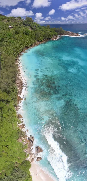 Berge Und Meer Der Seychellen Luftaufnahme — Stockfoto