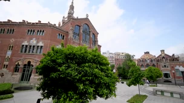 Güzel Recinte Modernista Sant Pau Barselona Doğal Görüntüleri — Stok video