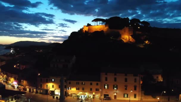 Scenic Footage Beautiful Old Town Twilight — Stock Video
