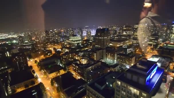 Urban Scene Beelden Van Beautiful Vancouver City Van Skyscraper Lift — Stockvideo