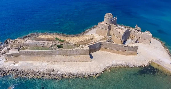 Flygfoto Över Aragoneses Fästning Kalabrien Italien — Stockfoto