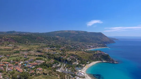 Vue Aérienne Littoral Italien Saison Estivale Calabre Ciel — Photo