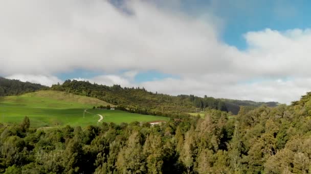 Aerial Footage Beautiful Waitomo Countryside New Zealand — Stock Video