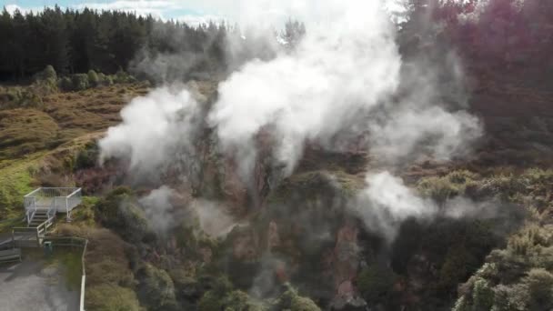 Hold Kráterek Gyönyörű Gejzítők Taupo Zéland — Stock videók