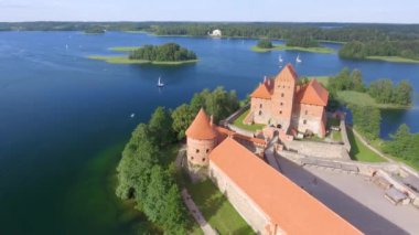 Trakai Kalesi, Litvanya inanılmaz antika mimarisi hava görüntüleri