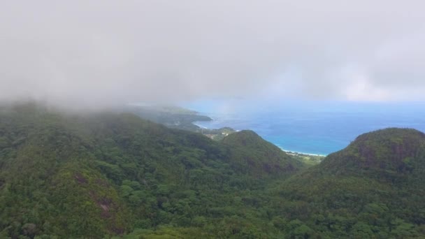 Séquences Panoramiques Belle Montagne Avec Océan Nuages — Video