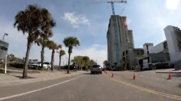 Urban Scene Footage Beautiful Myrtle Beach City — Stock Video