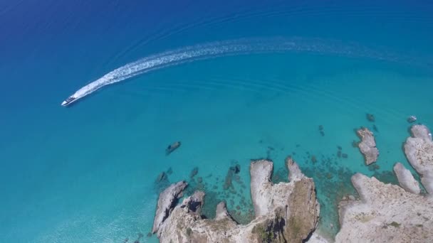 Imagens Tranquilas Bela Costa Rochosa Mar Conceito Férias Verão — Vídeo de Stock