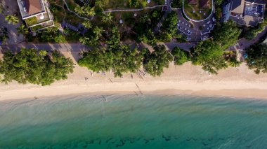 Mahe, Seychelles Adaları ' güneşli bir havadan görünümü.