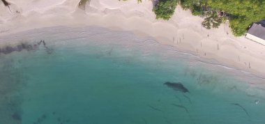 Seyşeller Beach ek yükü havadan görünümü.