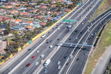 Aerial view of australian interstate. clipart