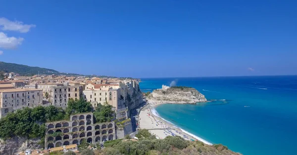 Flygfoto Över Tropea Coasline Kalabrien Italien — Stockfoto