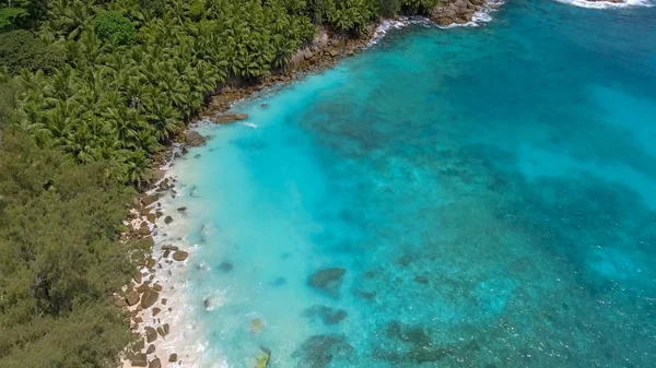 Berge Der Seychellen Luftaufnahme Einem Sonnigen Tag — Stockfoto