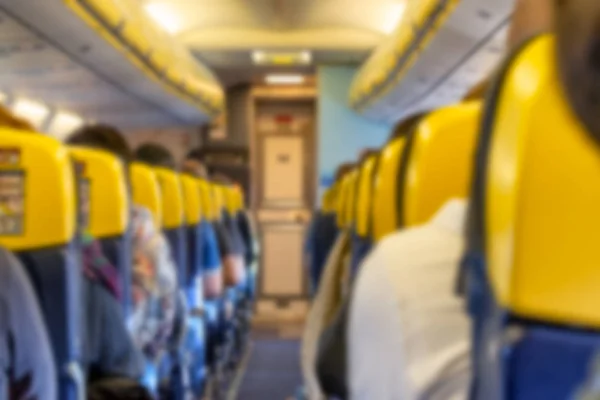 Blurred Back View Airplane Seats Holiday Travel Concept — Stock Photo, Image