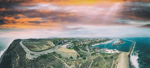 Dana Point Sunset California Aerial View — Stock Photo, Image