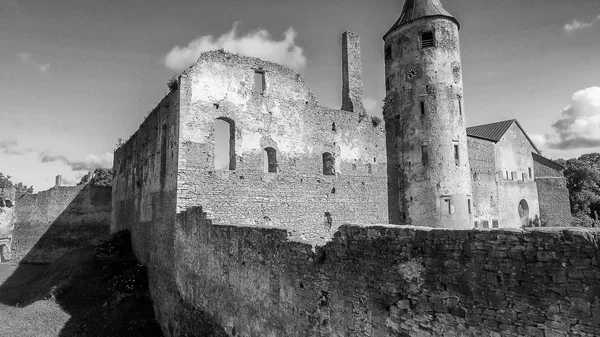 Haapsalu Castle Estonya Ünlü Şehir Kalesinin Havadan Görünümü — Stok fotoğraf