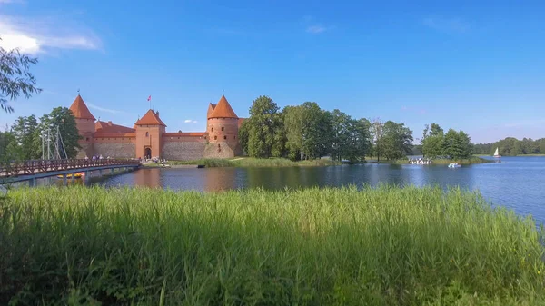 Aerial View Trakai Castle Sunset Lithuania — Stock Photo, Image