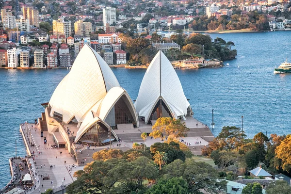 Sydney Sierpień 2018 Zachód Słońca Lotu Ptaka Sydney Opera House — Zdjęcie stockowe