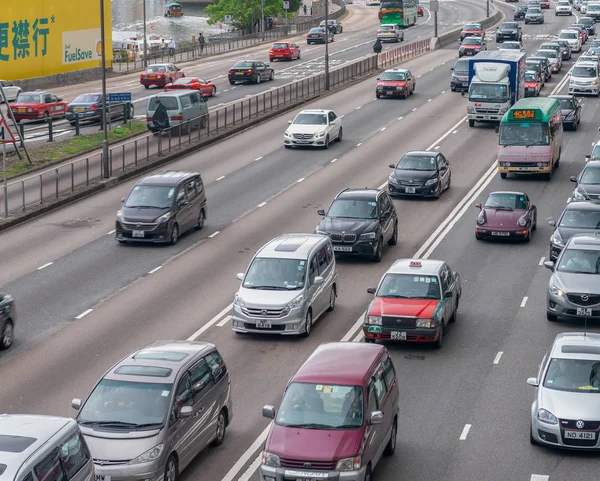 2014年5月10日 城市交通与汽车和出租车 香港每年接待 000万游客 — 图库照片