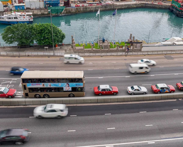 Hong Kong Maio 2014 Tráfego Urbano Com Carros Táxis Hong — Fotografia de Stock